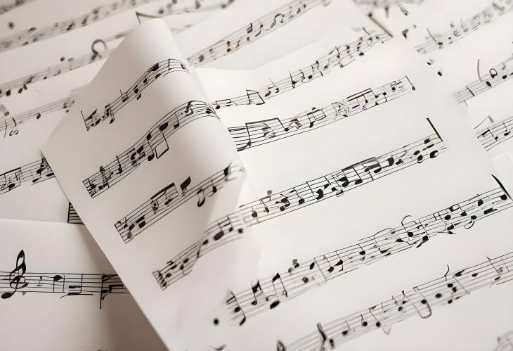 Closeup of Music Paper with Notation  Background for Music Projects and Composition Work