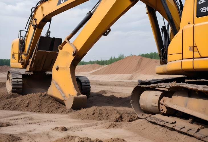 CloseUp View of a Heavy Duty Excavator on a Construction Site