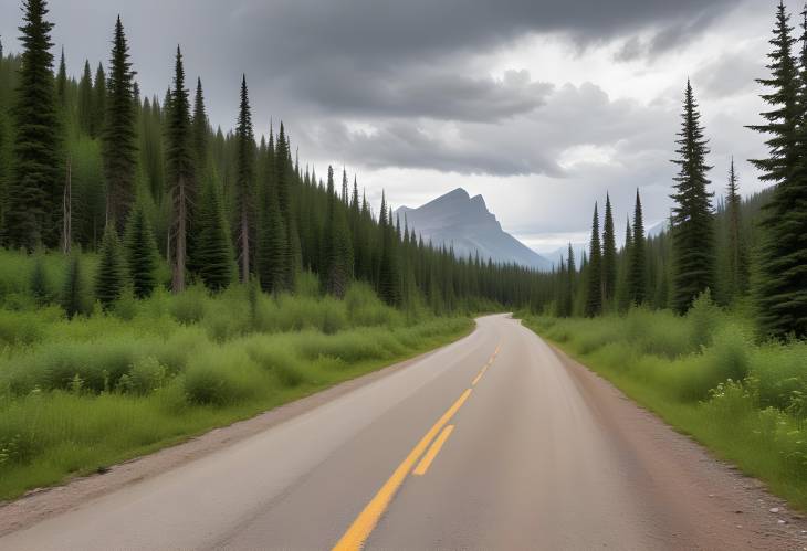 Cloudy Forest Path  Scenic Drive Through Glacier National Park, Montana