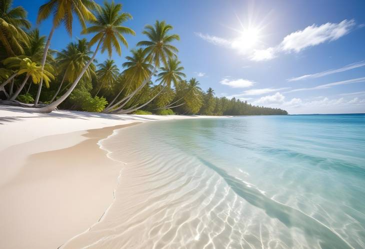 Coastal Beauty with Palm Trees and Crystal Clear Water