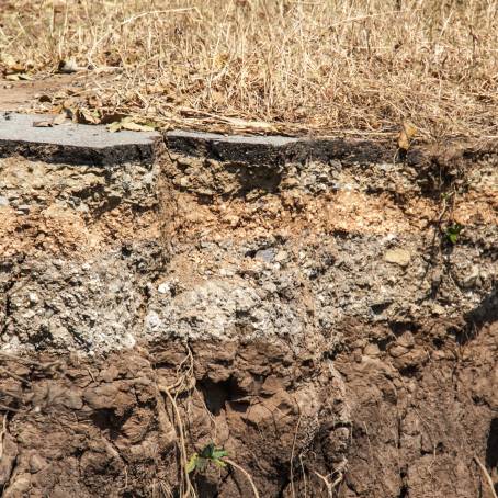 Collapsed Roads and Eroded Cliffs Due to Landslides