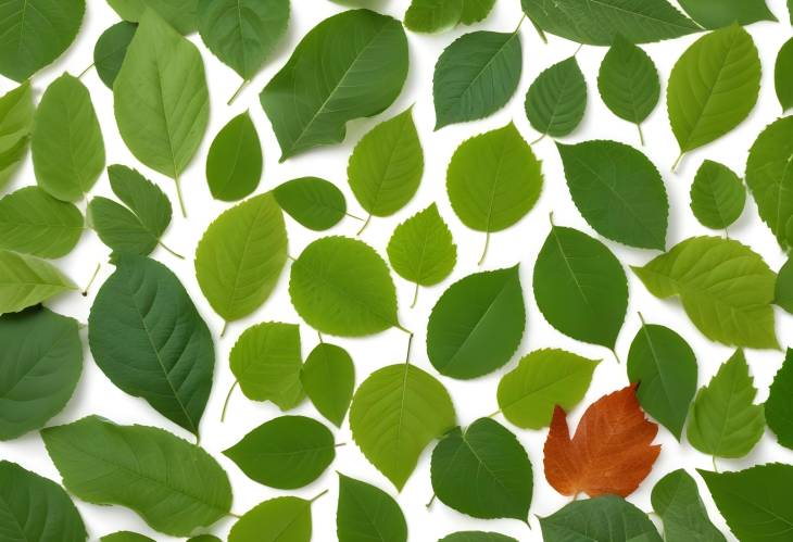 Collection of Different Leaves Isolated on White Ideal for Design Work