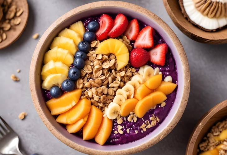 Colorful Acai Bowl with Tasty Toppings