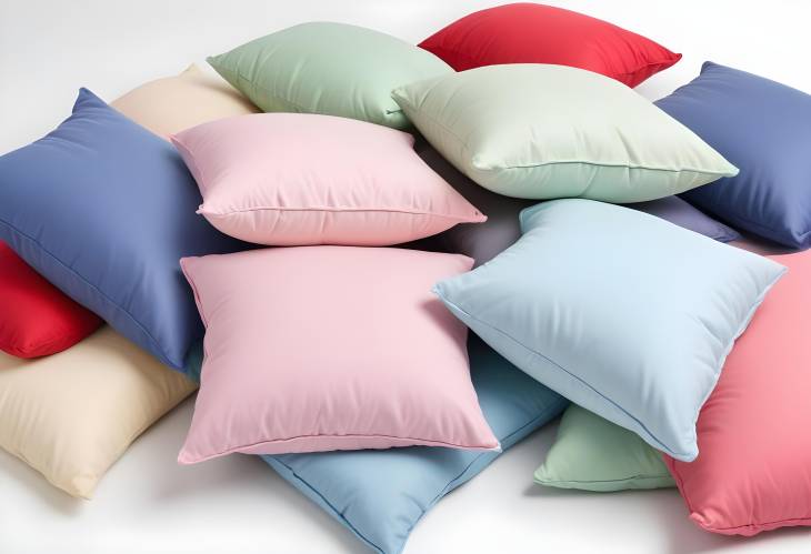 Colorful Cotton Pillow Covers Isolated on White