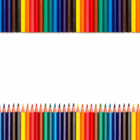 Colorful Pencils on White Background Arrangement