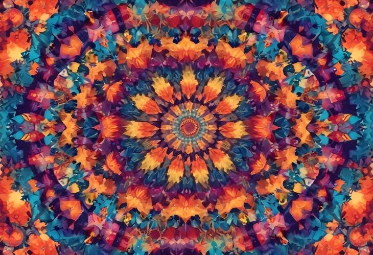 Colorful Symmetrical Kaleidoscope Design