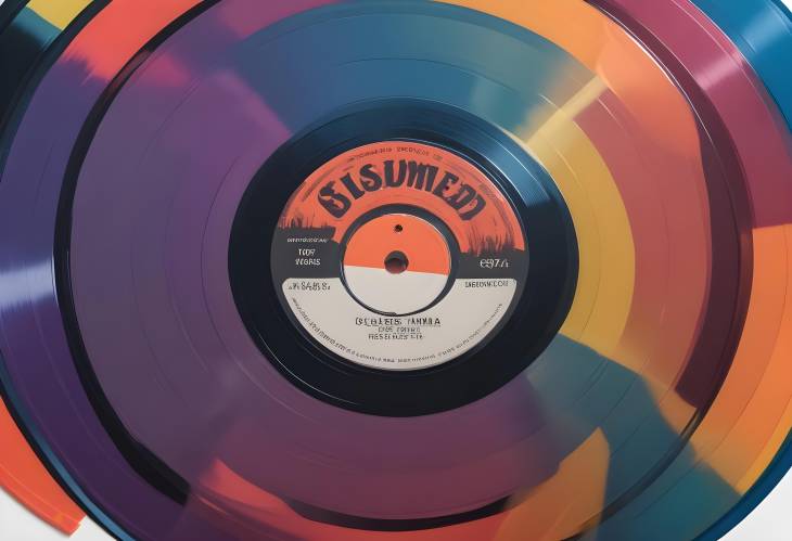 Colorful Vinyl Record Close Up A Visual Symphony