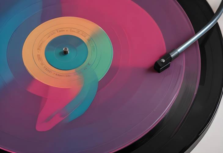 Colorful Vinyl Record Close Up An Audio Experience