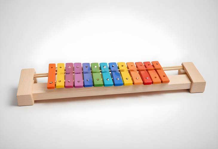 Colorful Xylophone Isolated on White Background Great for Music Learning and Instrument Photograph