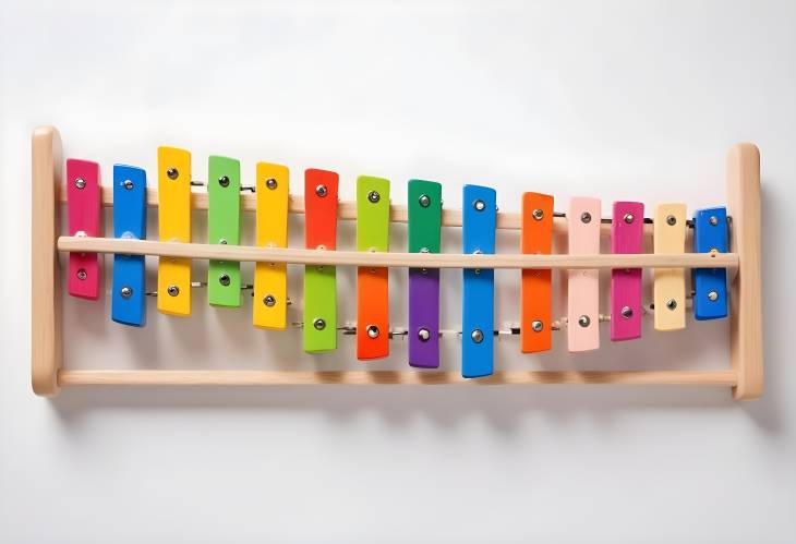 Colorful Xylophone Isolated on White Great for Music Education and Instrument Photography