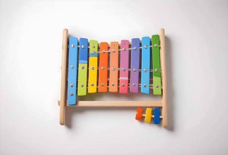 Colorful Xylophone Isolated on White Perfect for Music Learning and Instrument Photography