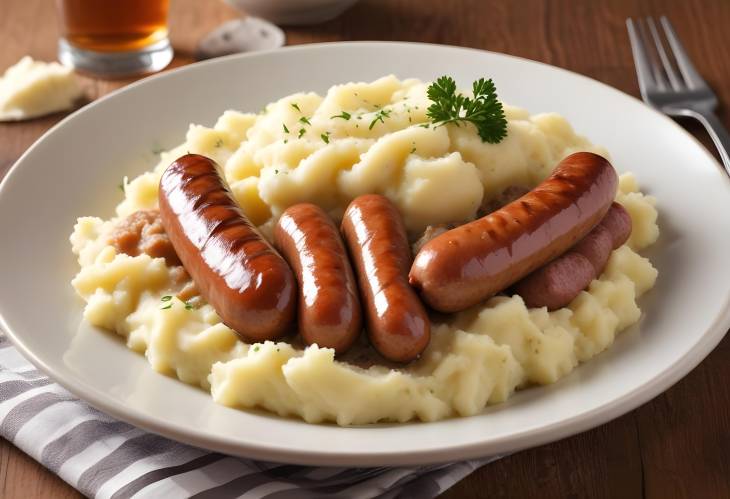 Comforting Sausage and Mash Hearty Sausages with Mashed Potatoes