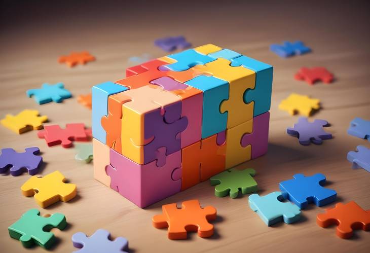 Connecting ABC Blocks with Jigsaw Puzzle Symbolizing Teamwork and Intelligence in Game Design