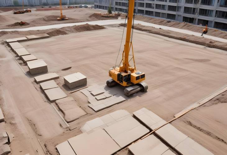 Construction Site Operations Paving Slabs for Pedestrian Areas, Screeding Sand for Concrete, Road