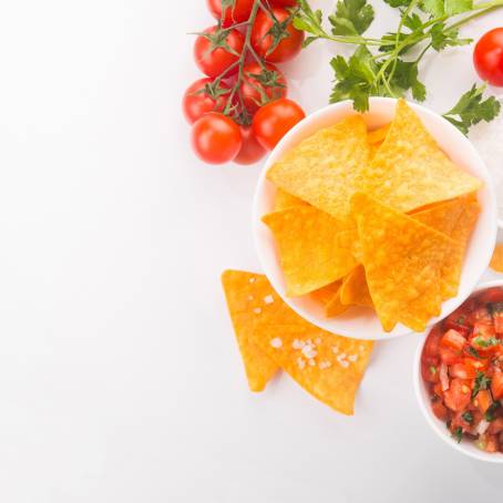 Corn Chips and Tomato Salsa, Ready to Serve for Party