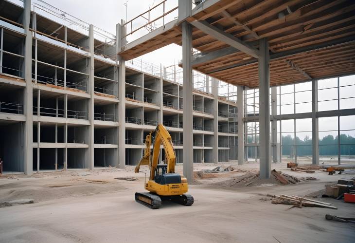 Corner of a Large Construction Site in Munich, Bavaria Urban Development in Germany