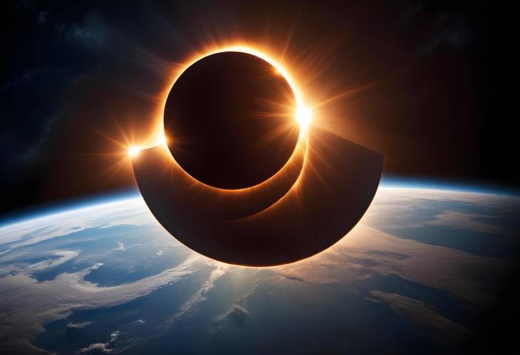 Cosmic Shadows Solar Eclipse Covers the Earth from Space