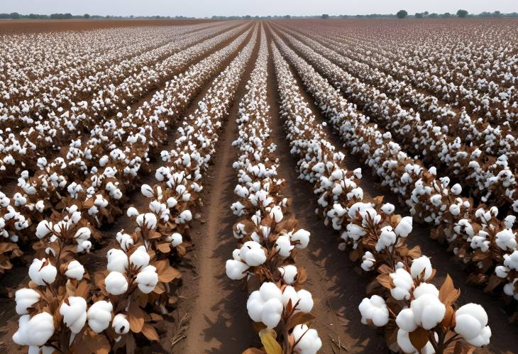 Cotton Fields Ready for Harvesting  A Visual of Agricultural Abundance