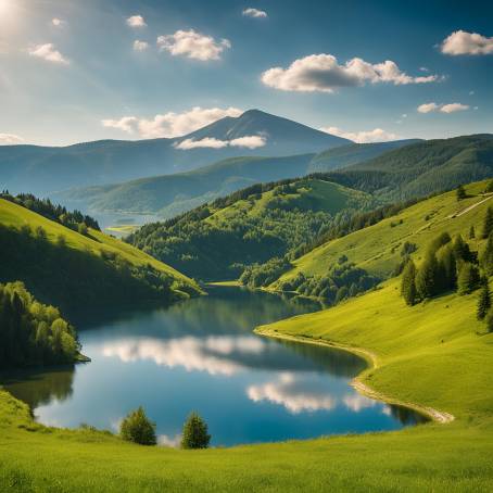 Countryside Charm of Bosnia and Herzegovina  Mount Lebrsnik and Reflective Lake Views