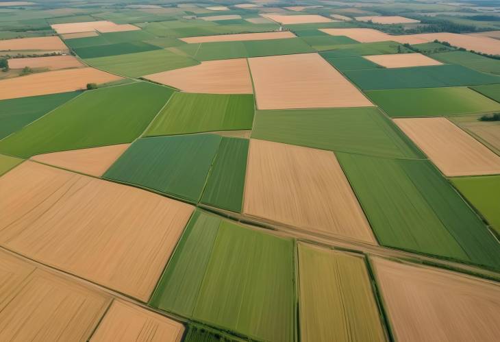 Countryside Farmland from Aerial Perspective