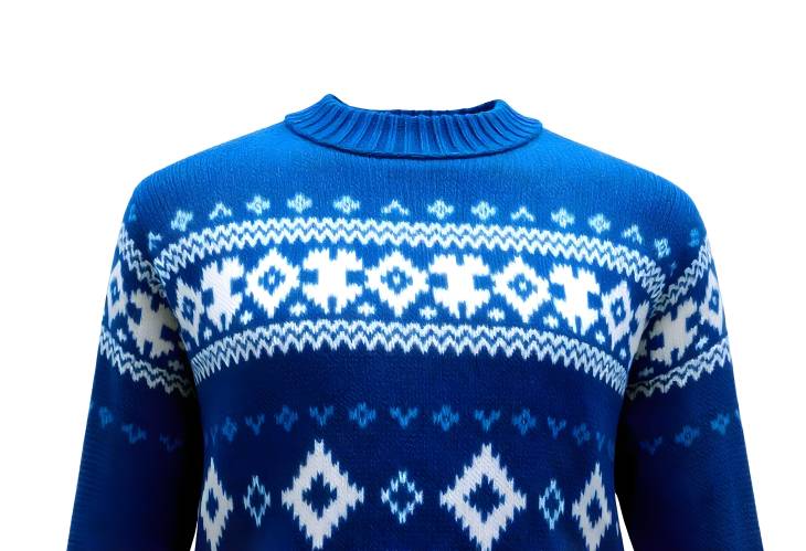 Cozy Patterned Blue Sweater Perfect for Chilly Days