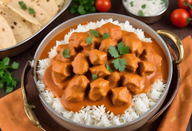 Creamy Butter Chicken Indian Curry with Tender Chicken and Tomato Sauce