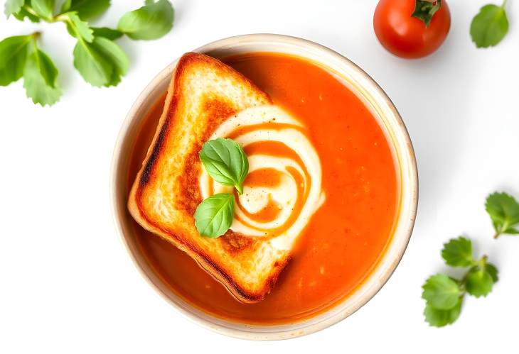 Creamy Tomato Soup with Grilled Cheese Sandwich