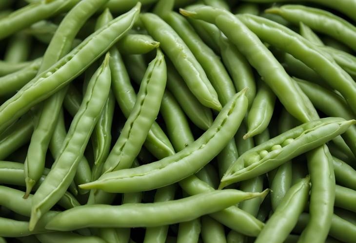 Crisp and Fresh Macro View of Washed Green Beans in Detail