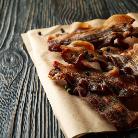 Crispy Bacon Slice Isolated with Background