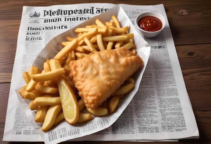 Crispy Fish  Chips in Newspaper  Classic British Comfort Food Experience