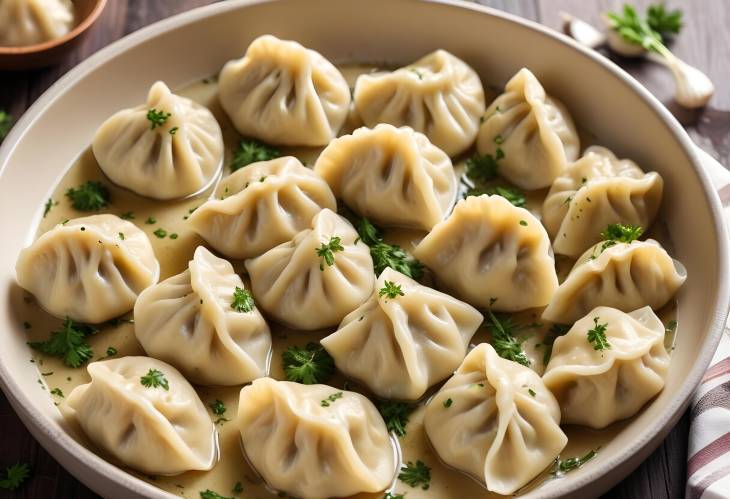 Crispy Homemade Dumplings with Fried Onion and Parsley  Classic Comfort Dish