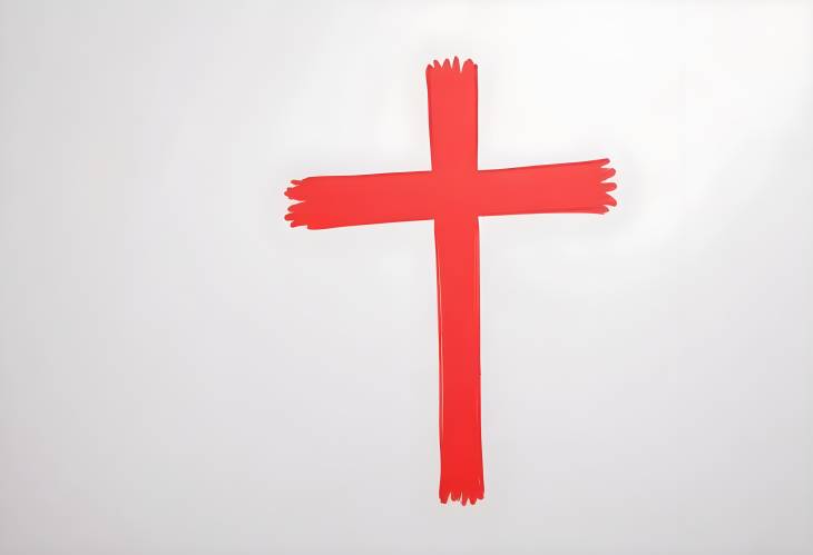 Cross Mark in Red Marker on White Background, Isolated and Viewed from Top