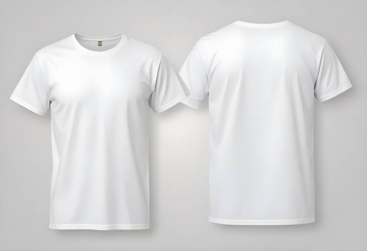 Customizable T Shirt with Front and Back Views Isolated on White for Graphic Design