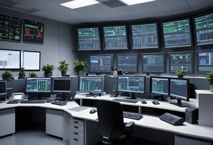 Cutting Edge Control Room Technology with Modern Computer Displays