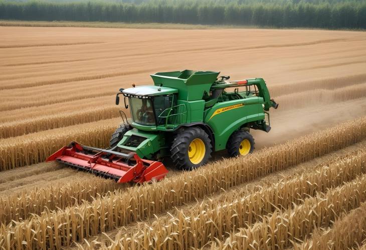 Cutting Maize for Silage Forage Harvester and Tractor Work in Agricultural Field