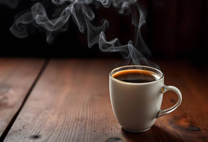 Daily Ritual A Hot Cup of Coffee on Rustic Wood