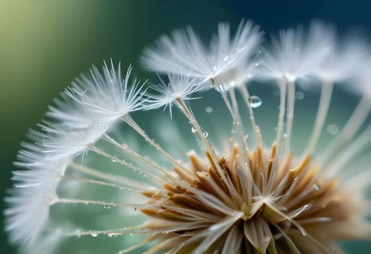 Dandelion Seed Dew Drop with Sparkling Bokeh, Dark BG