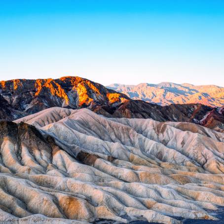 Death Valley at Dusk Badlands from Zabriskie Point