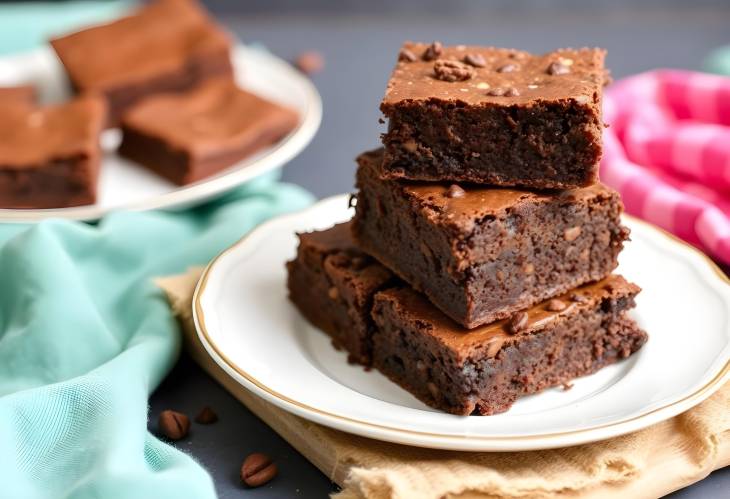 Decadent Gluten Free Brownies Stacked on a Plate for a Perfect Chocolate Indulgence