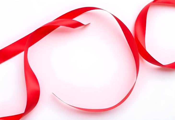 Decorative Red Ribbon Isolated on White