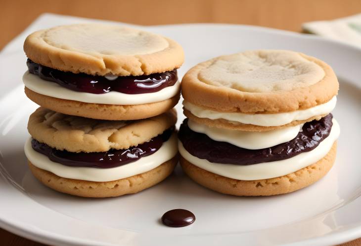 Delectable Cookie Sandwiches with Jam, Chocolate, and Creamy Sweet Fillings