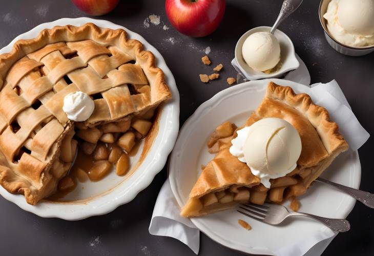 Delectable Homemade Apple Pie with Vanilla Ice Cream