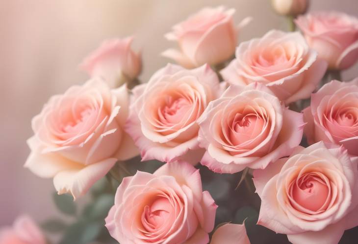 Delicate Pink Roses in a Soft Blurred Setting