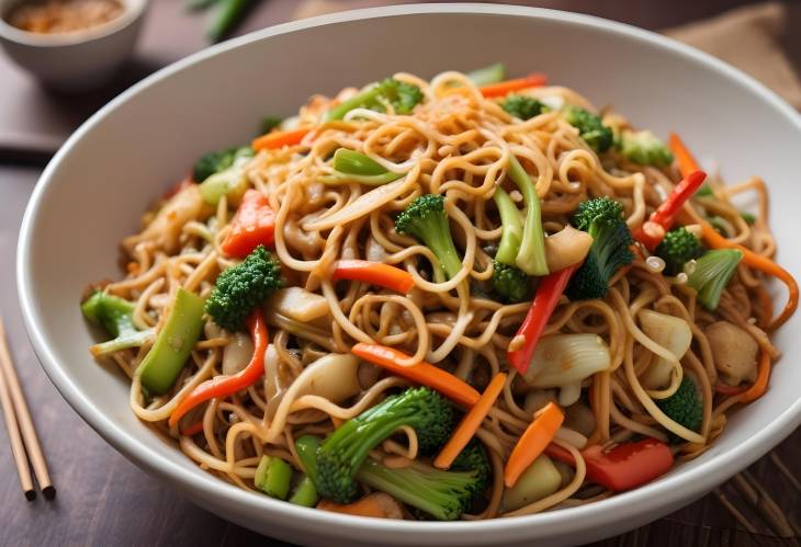 Delicious Chopsuey Indo Chinese Stir Fried Veggies with Crispy Noodles and Fusion Flavors