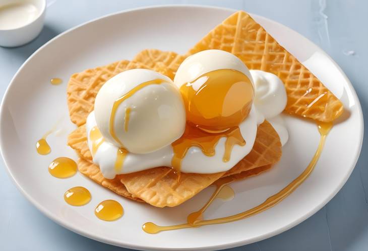 Delicious Crisps with Yogurt Ice Cream  Honey A Light Dessert Treat