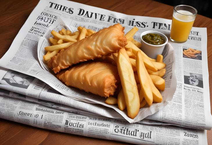 Delicious Fish  Chips in Newspaper  Crispy and Golden British Classic