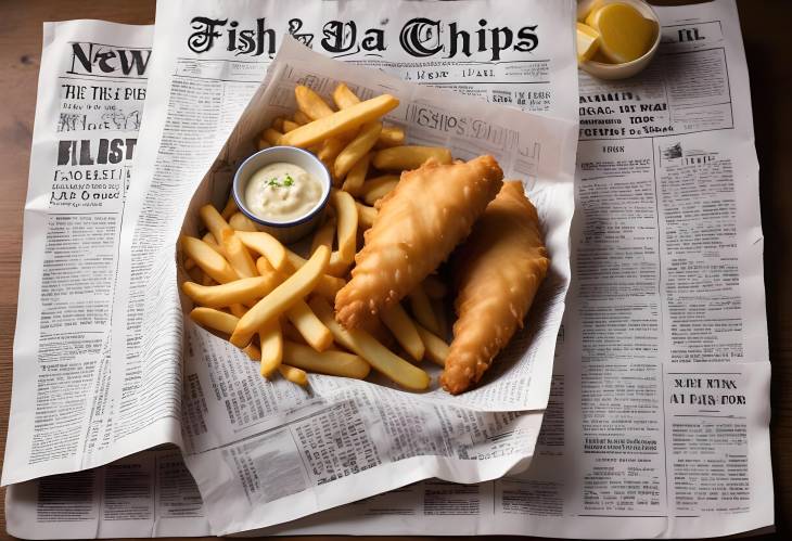 Delicious Fish  Chips Wrapped in Newspaper  Crispy Fish and Golden Fries