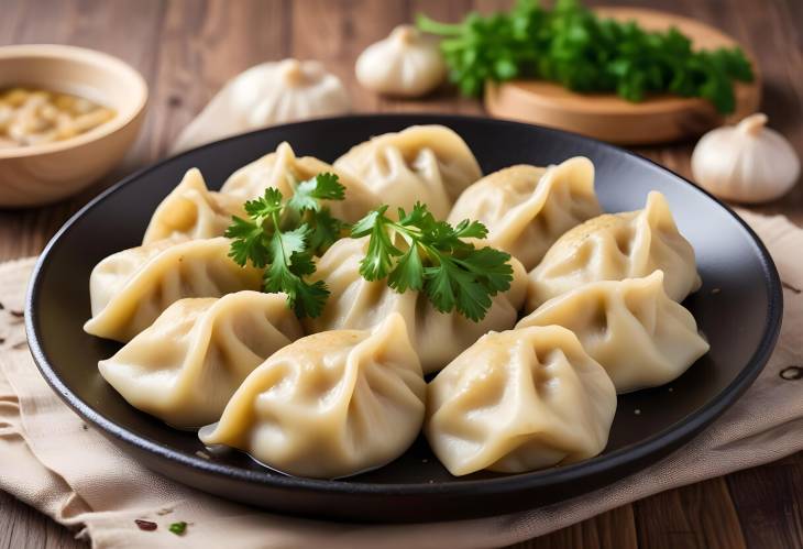 Delicious Homemade Dumplings Fried with Onion and Parsley  Comfort Food