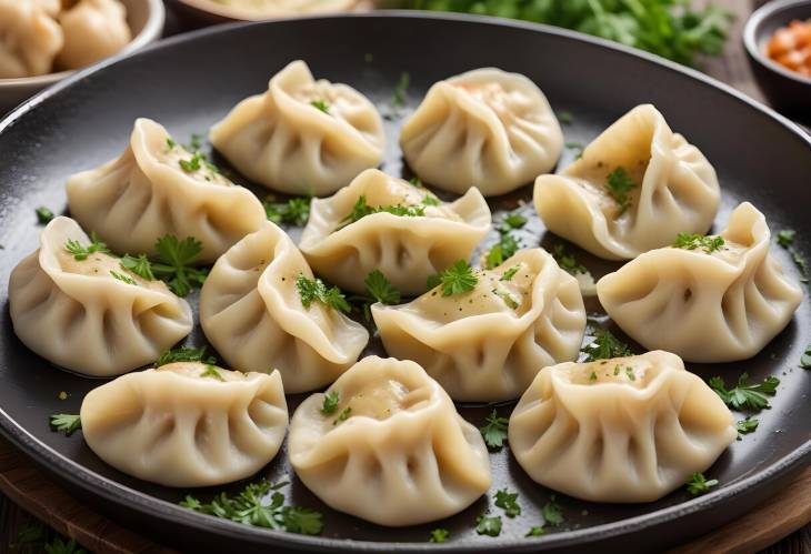 Delicious Homemade Dumplings with Fried Onion and Parsley  Crispy and Tasty