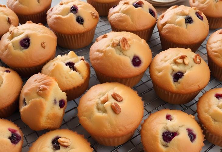 Delicious Muffins Filled with Fruit or Nuts, Soft and Fluffy Baked Goods